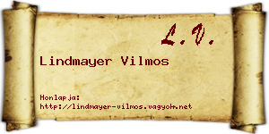 Lindmayer Vilmos névjegykártya